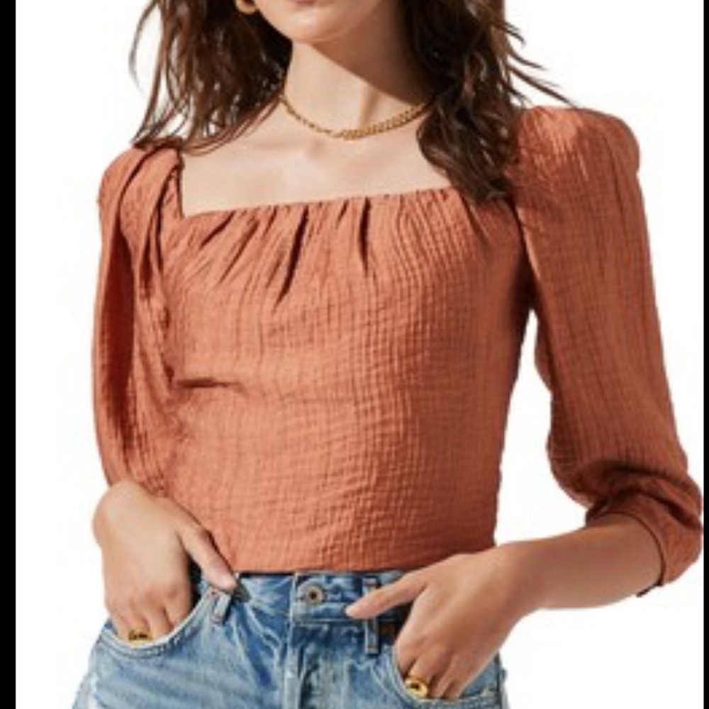 ASTR the Label Kemp Puff Sleeve Crop Top XS